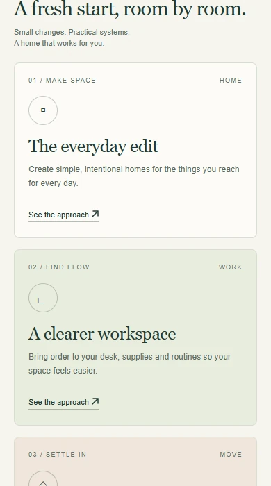 Actual Stillform repaired screenshot with the service grid in a readable single column
